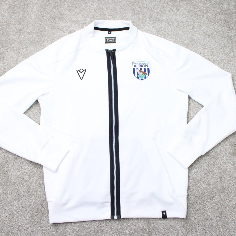 West Bromwich Albion Sweatshirt Men Small White Macron Full Zip Polyester Jacket